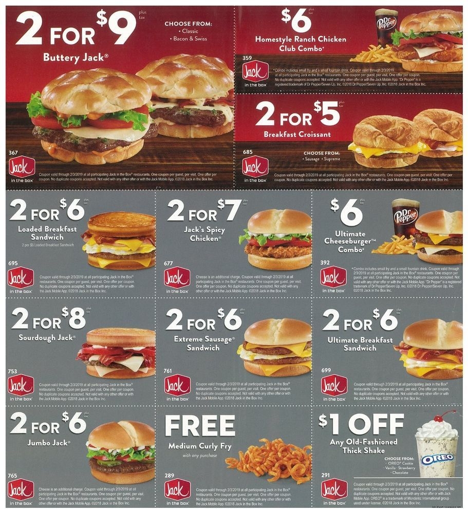 Jack In The Box Coupons Printable