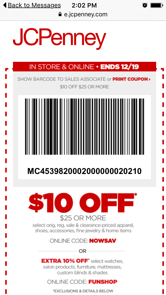 Jcpenney Coupons In Store 10 Off 25 Printable August Printable Word 