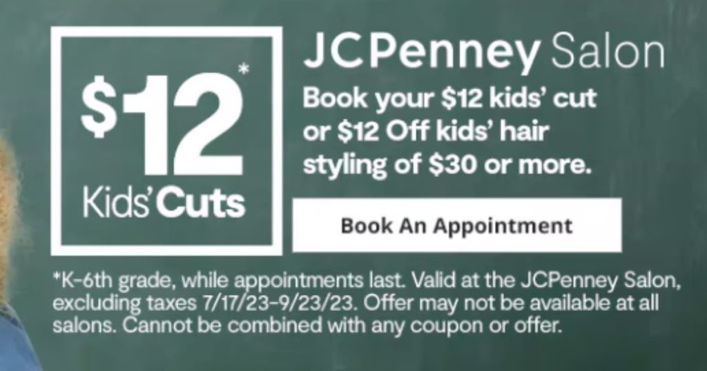 JCPenney Hair Salon 5 Kids Haircut 12 Cut Shampoo Hip2Save 