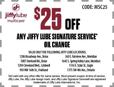 Jiffy Lube Boise Idaho Area Coupons Oil Change Coupons