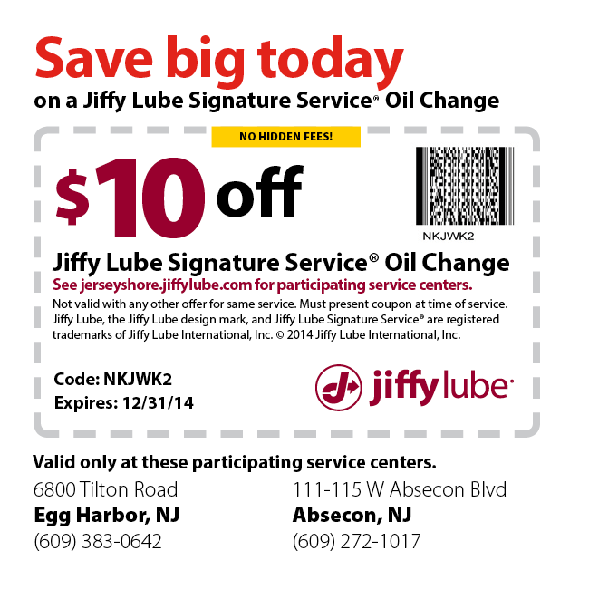 Jiffy Lube Printable Coupon