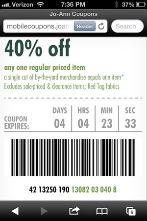 JoAnn Mobile Coupons How To Use Em