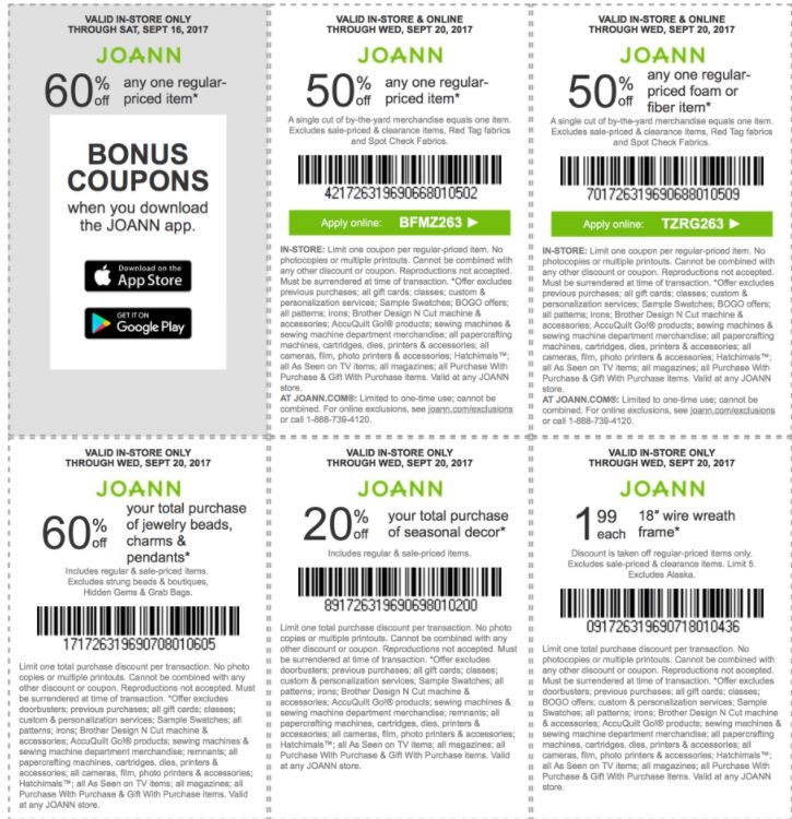 Joann Printable Coupon Coupons Printable Coupons Fabric Stores Online