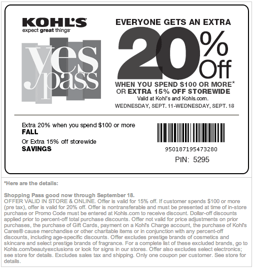 Kohl 39 s Coupons Free Printable