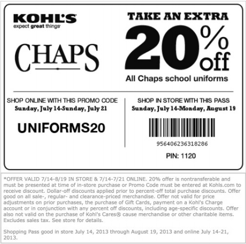 Kohl Coupon In Store Printable