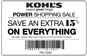 Kohls 15 Off Everything Printable Coupon Hunt4Freebies