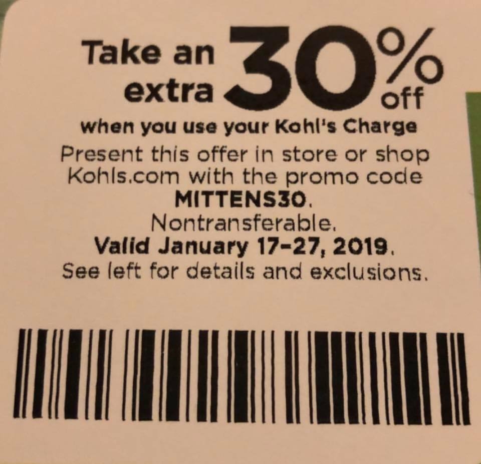 Kohls 30 Off Coupon Code February 2024 Rania Phylis