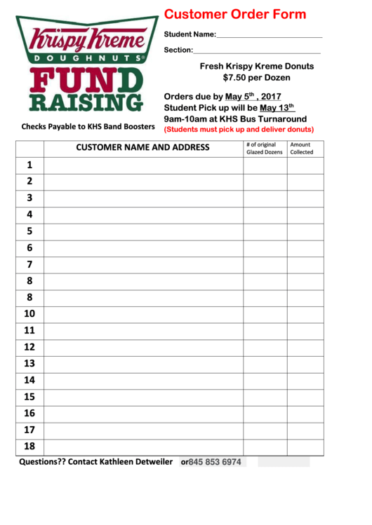 Krispy Kreme Printable Order Form Printable Form 2024