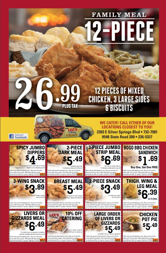 Lees Famous Recipe Chicken Coupons Printable Lloyd D Speights