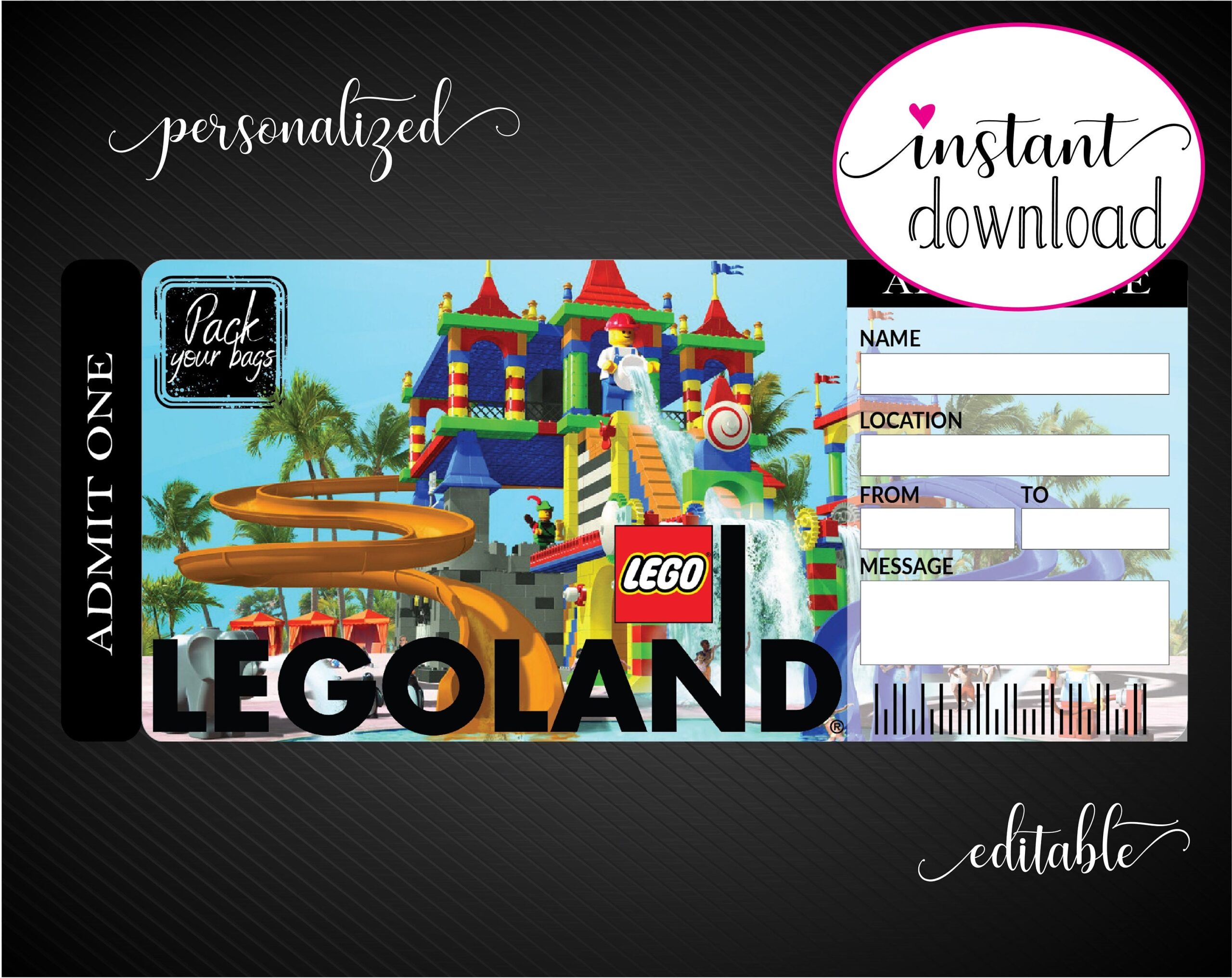 Legoland Ticket Printable