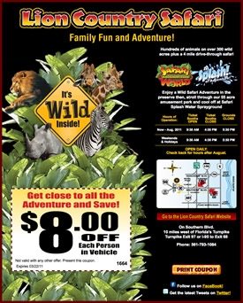 Lion Country Safari Coupon Theme Park Coupons Six Flags Walt Disney
