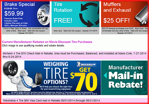 Mavis Tire Printable Coupon