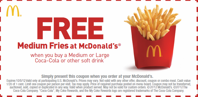 McDonald 39 s Free Coupons Coupons