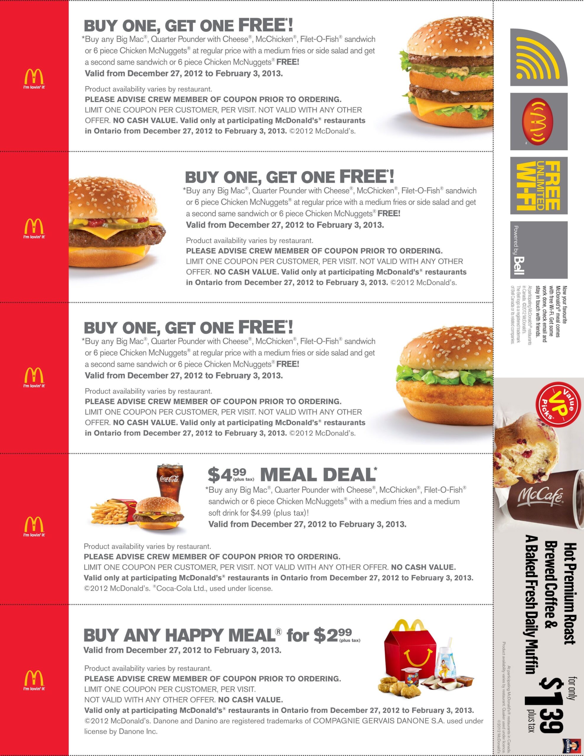 Mcdonalds Coupons Printable