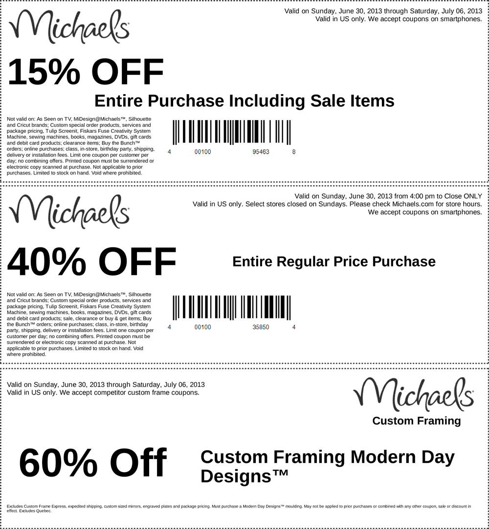 Michaels 40 Off Coupon Printable