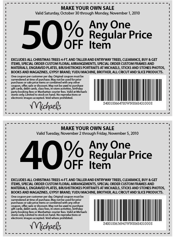 Michaels 50 Off Coupon Printable