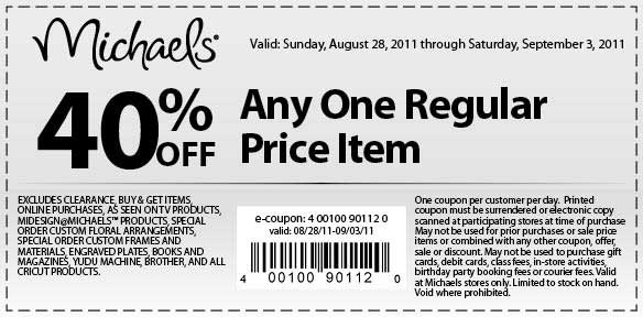 Michaels Printable Coupon Code