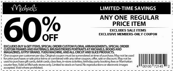 Michaels Printable Coupons May 2018