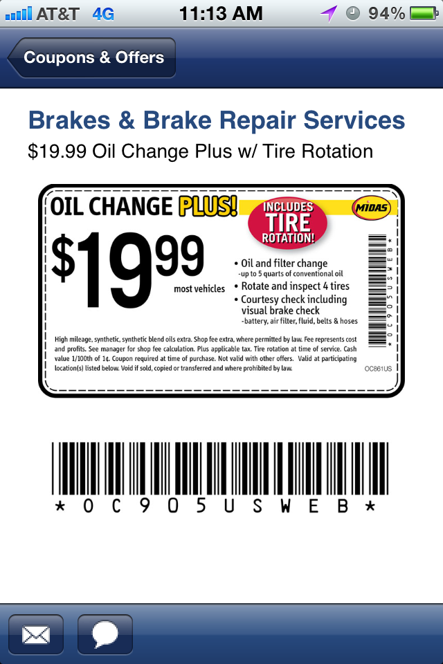 Midas Coupons Ongoing 2012 Cheap Oil Change Coupons