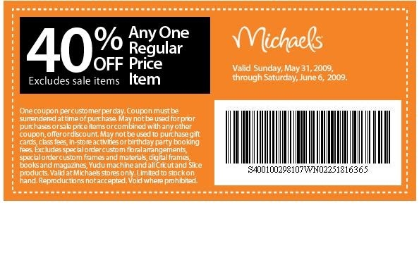 My Printable Coupons Michael 39 s 40 Off Coupon