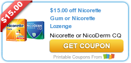 New Printable Coupon 15 00 Off Nicorette Gum Or Nicorette Lozenge