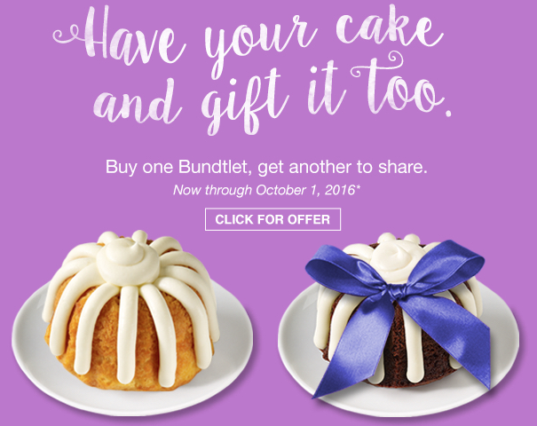 Nothing Bundt Cakes Coupon BOGO FREE Bundtlet 