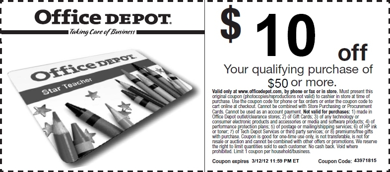 Office Depot Printable Coupon