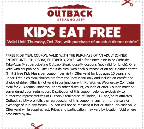 Outback Coupons Printable