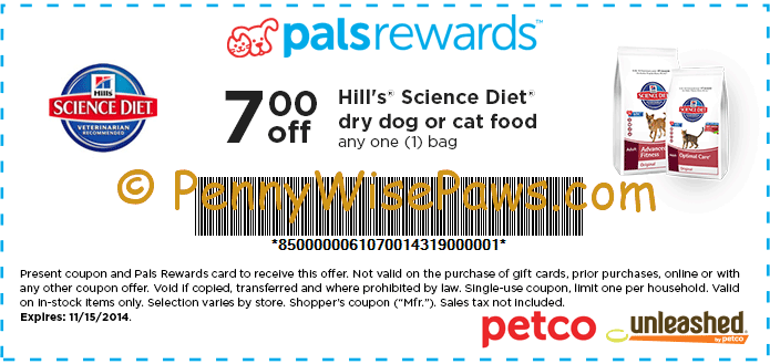Petco High Value 7 1 Printable Coupon For Hill 39 s Science Diet Dry Dog 