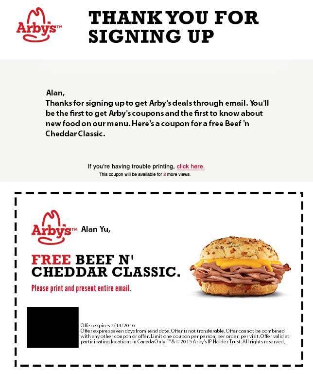 Printable Arby Coupons
