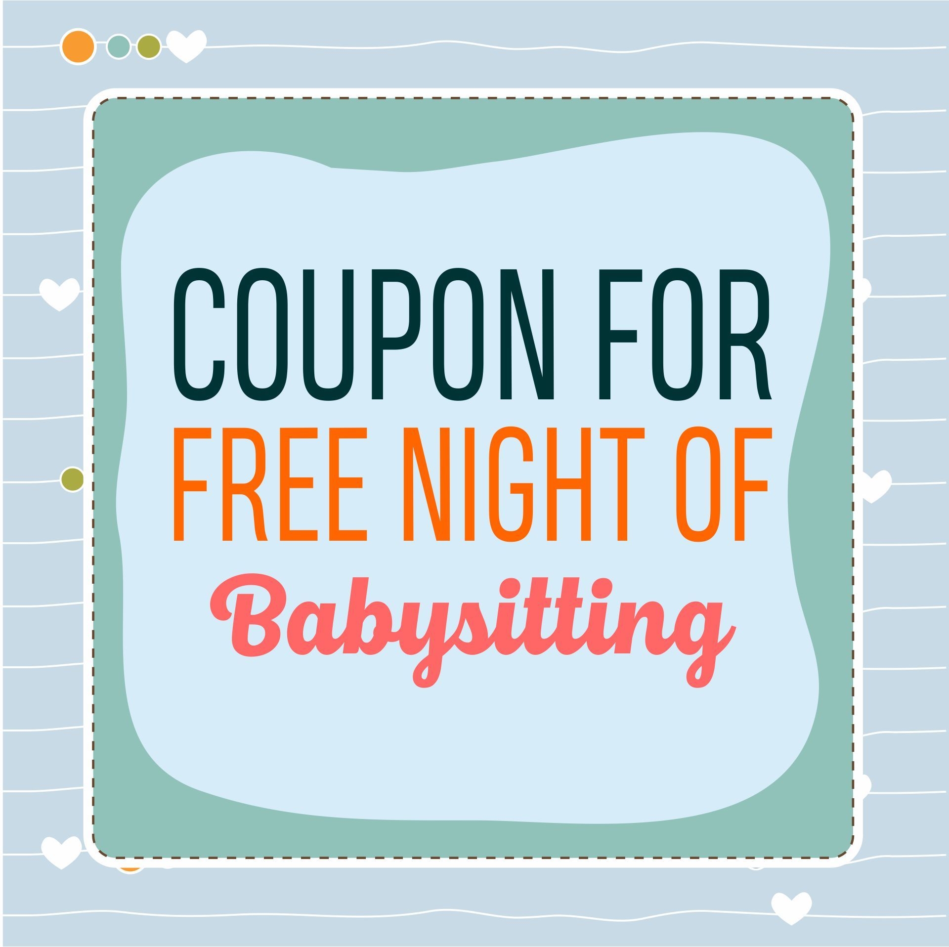 Printable Babysitting Coupons Templates Coupon Template Babysitting