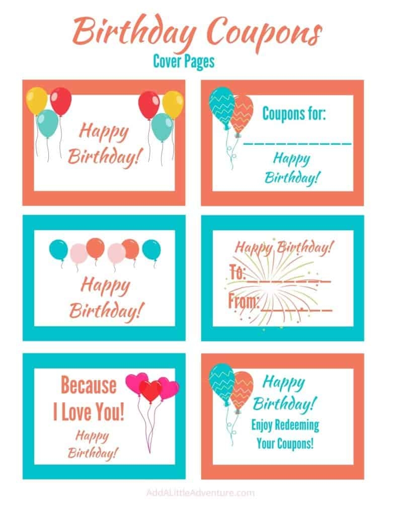 Printable Birthday Coupons A DIY Birthday Gift Idea