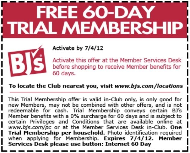 Printable Bj 39 s Membership Coupon