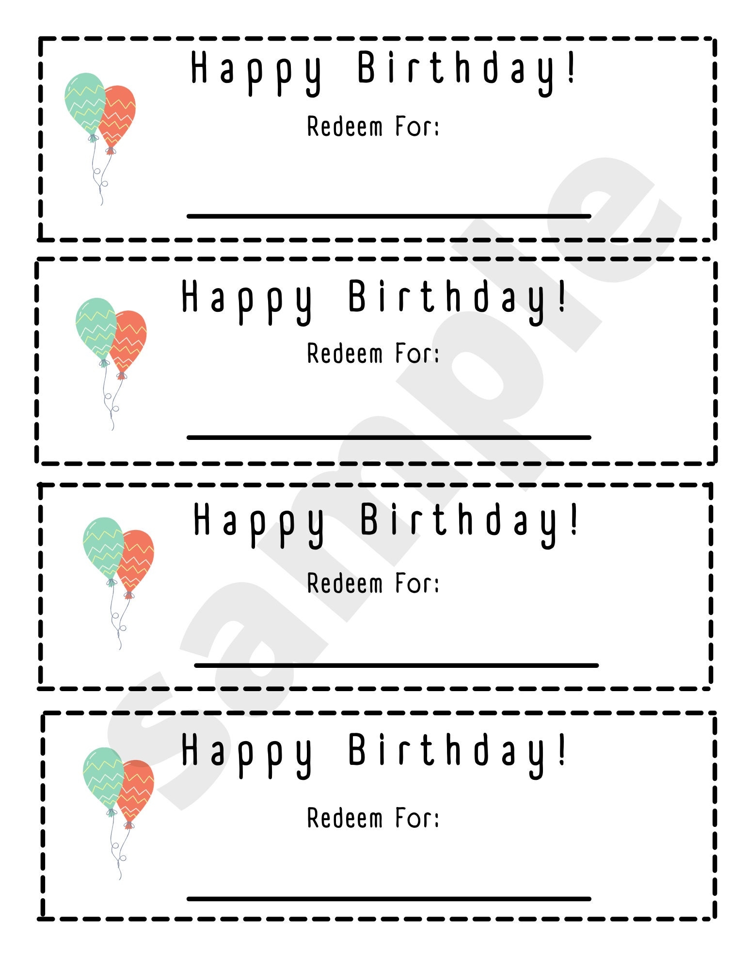 Printable Blank Birthday Coupons Etsy Printable Blank Birthday Coupons Etsy