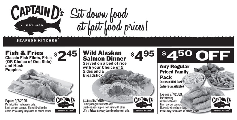 Printable Captain D 39 s Family Meal Coupon Printable Templates