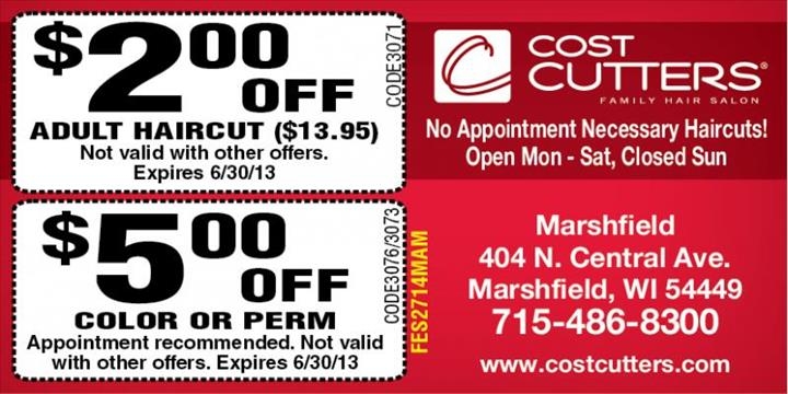 Printable Cost Cutters Haircut Coupons