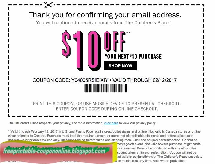 Printable Coupons 2019 Childrens Place Coupons