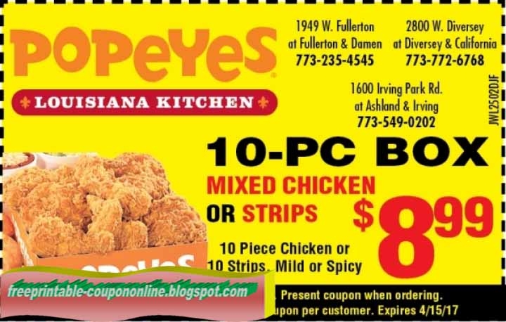 Printable Coupons 2019 Popeyes Chicken Coupons