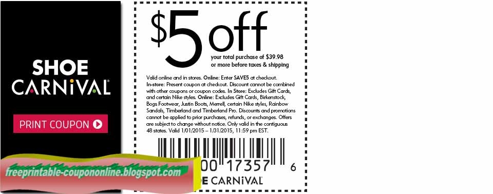 Printable Coupons 2021 Shoe Carnival Coupons