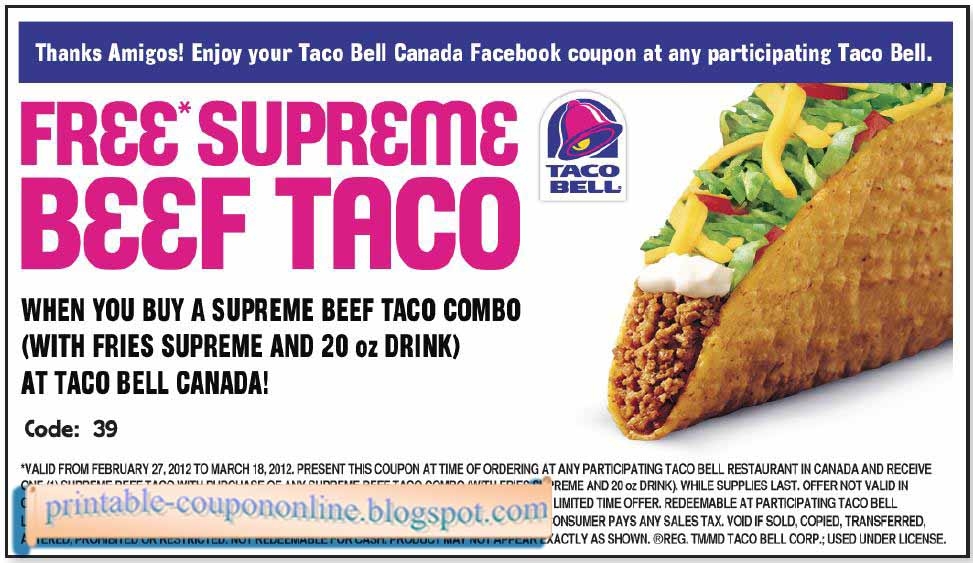 Printable Coupons 2021 Taco Bell Coupons