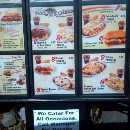 Printable Fazoli 39 s Menu With Prices