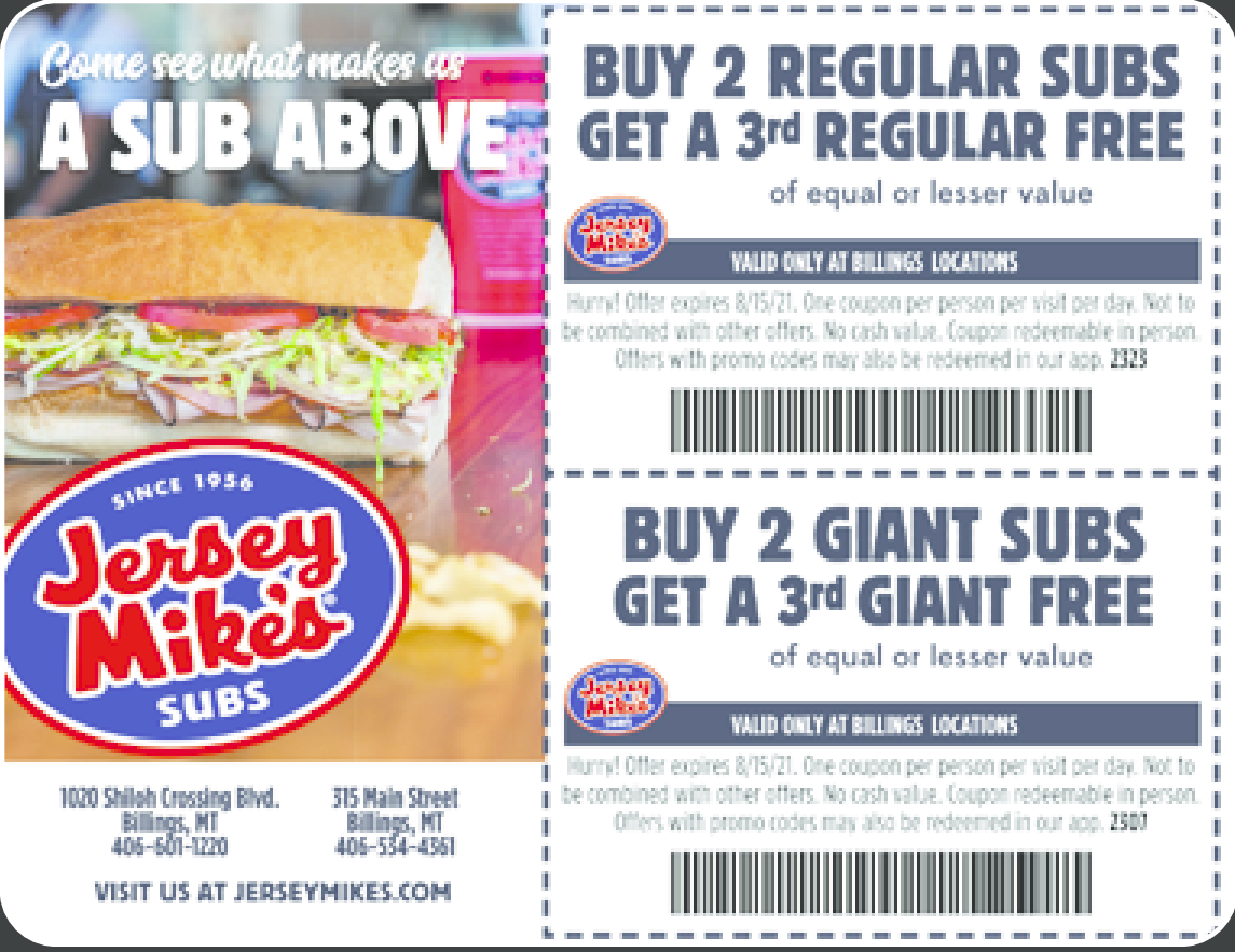 Printable Jersey Mike 39 s Coupons