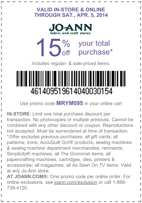 Printable Joann Fabric Coupons Calendar Printables