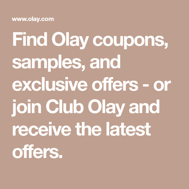 Printable Oil Of Olay Coupons