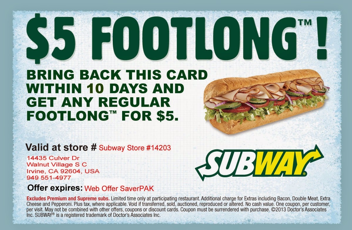 Printable Subway Coupons May 2025 Timothy S Spencer