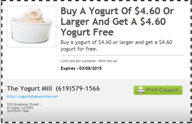 Printable Yogurt Mill Coupons Printable Templates