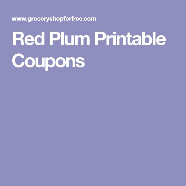 Red Plum Printable Coupons