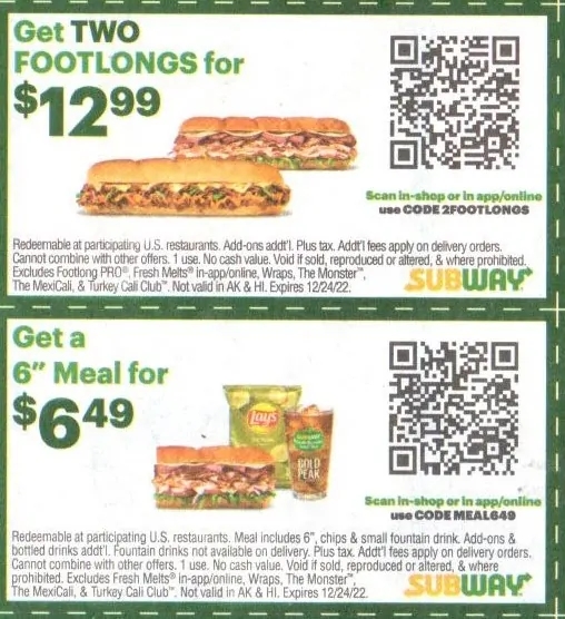 Subway Coupons May 2024 Usa Trixi Kylynn