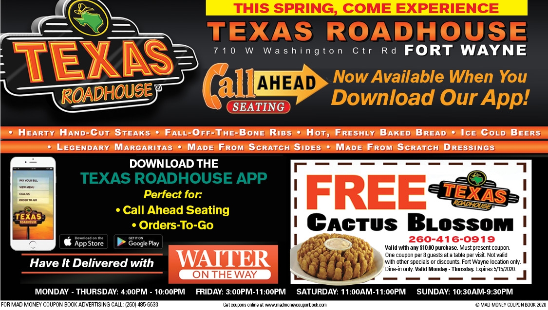 Texas Roadhouse Printable Coupons