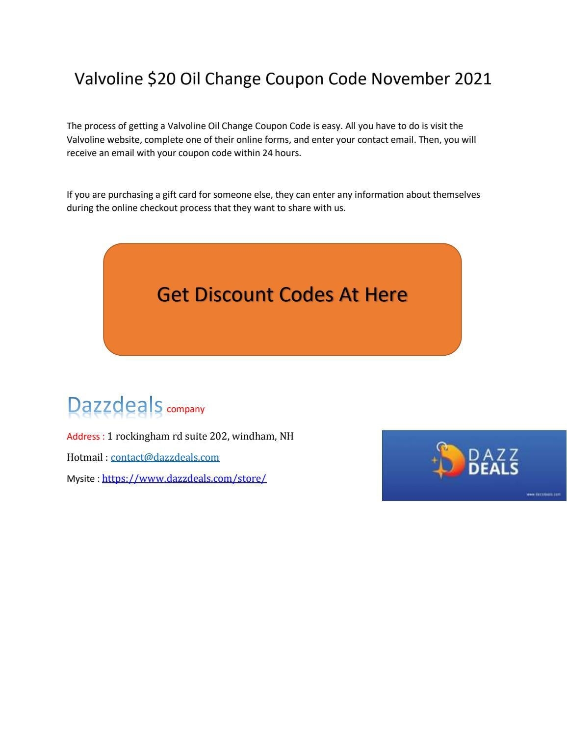 Valvoline 20 Oil Change Coupon 2024 Edithe Christalle